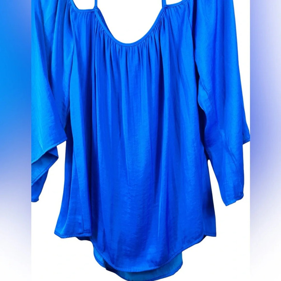 Vince Camuto flowy camisole top, M, royal blue, satiny Summer Resortwear Chic - Picture 8 of 9